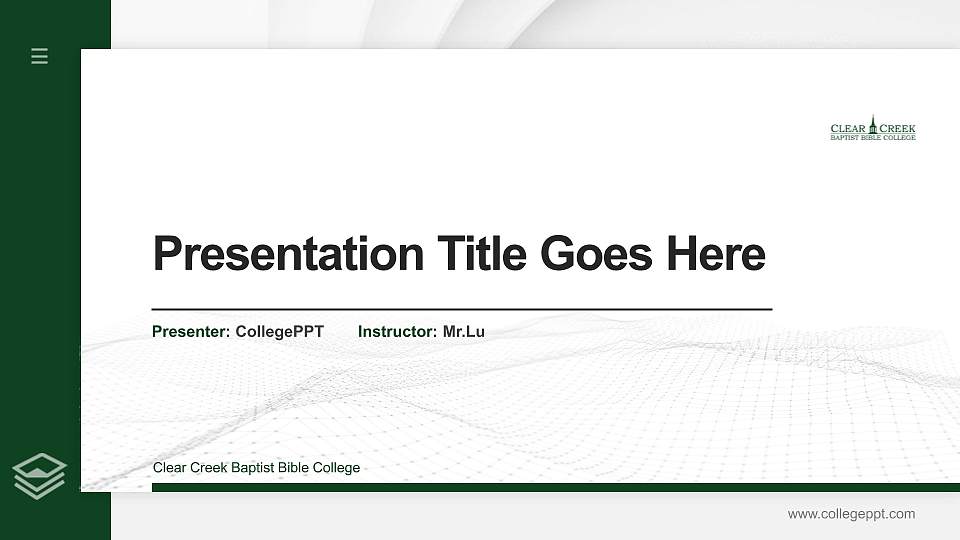 Clear Creek Baptist Bible College Thesis Proposal/Graduation Defense PPT Template16:9 ratio PPT effect preview image