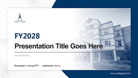 College of Saint Mary Academic Presentation/Research Findings Report PPT Template