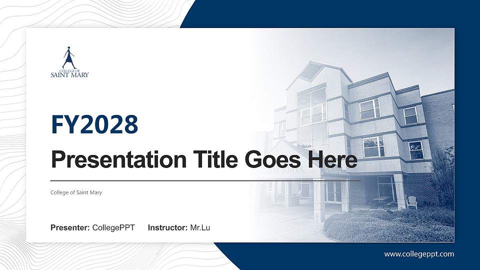College of Saint Mary Academic Presentation/Research Findings Report PPT Template16:9 ratio PPT effect preview image