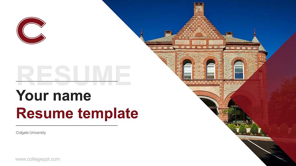 Colgate University Resume PPT Template16:9 ratio PPT effect preview image