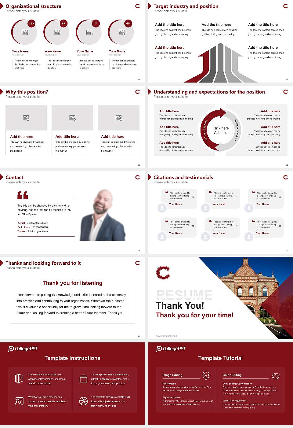 Colgate University Resume PPT Template16:9 ratio PPT effect preview image4