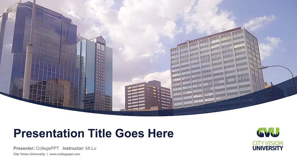 City Vision University Course/Courseware Creation PPT Template16:9 ratio PPT effect preview image