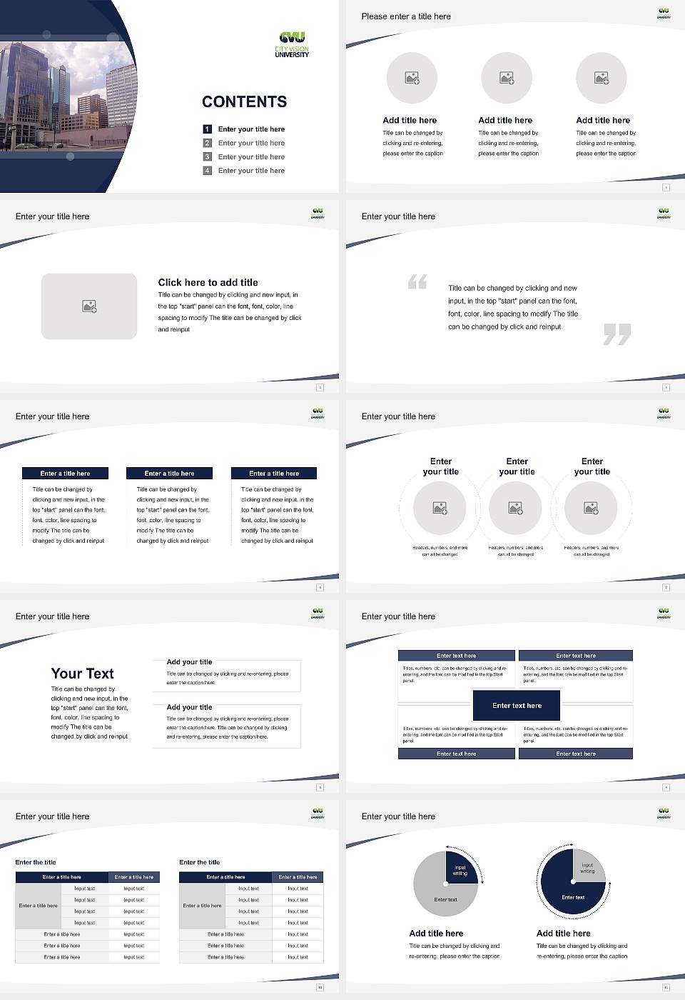City Vision University Course/Courseware Creation PPT Template16:9 ratio PPT effect preview image2