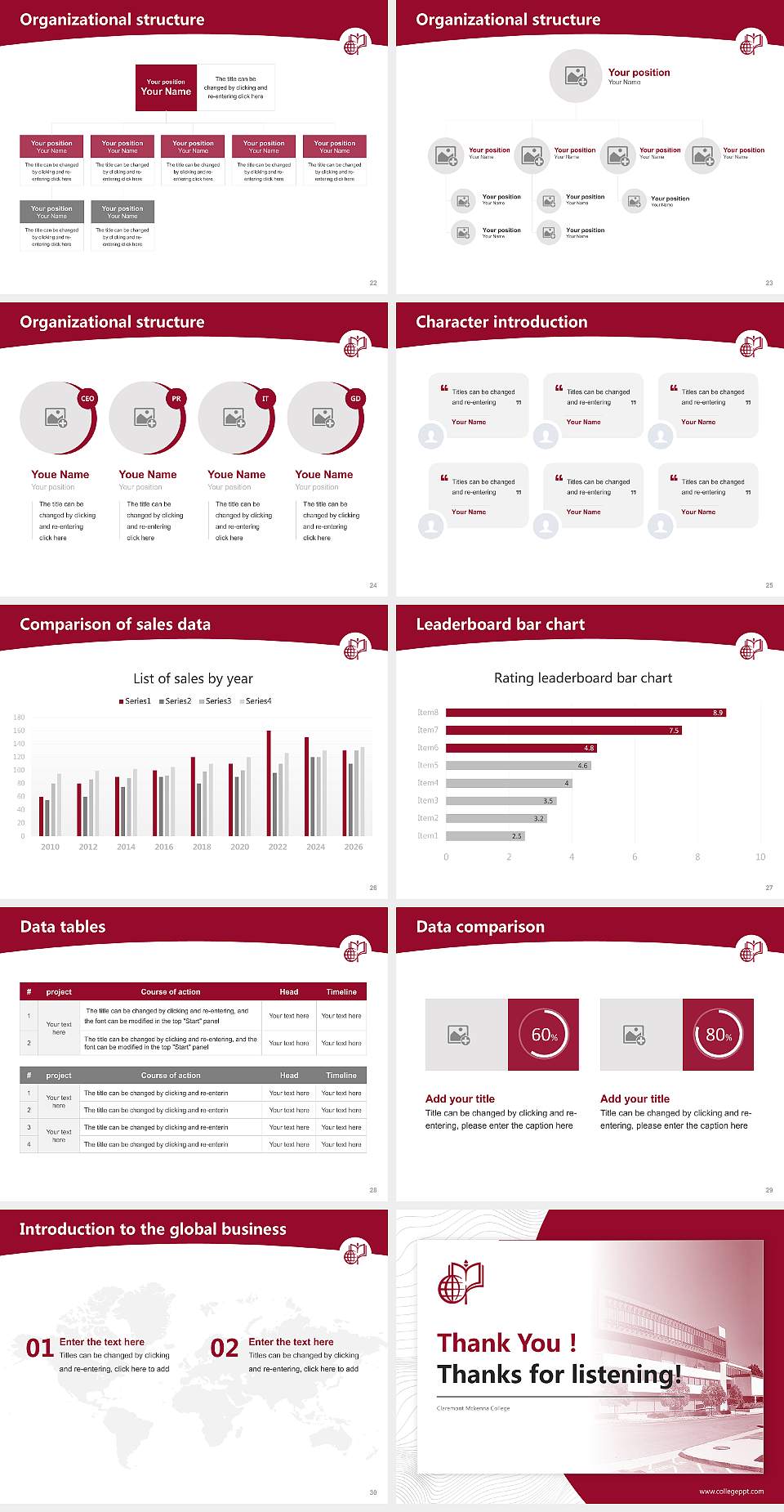Claremont Mckenna College Academic Presentation/Research Findings Report PPT Template4:3 ratio PPT effect preview image4