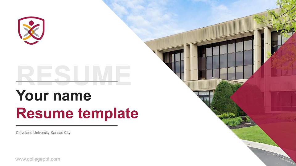 Cleveland University-Kansas City Resume PPT Template16:9 ratio PPT effect preview image1