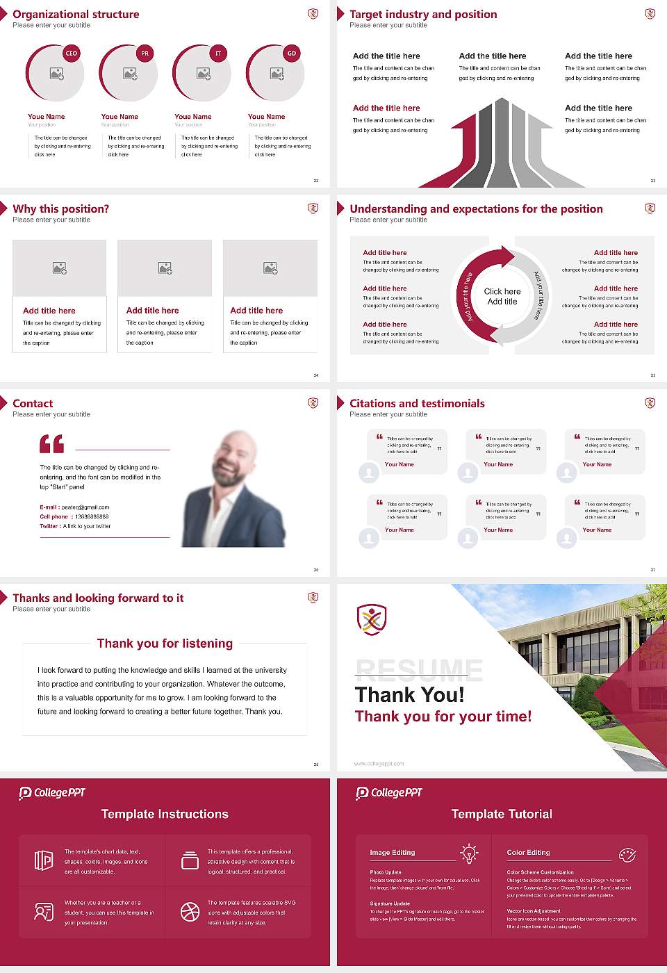Cleveland University-Kansas City Resume PPT Template16:9 ratio PPT effect preview image4