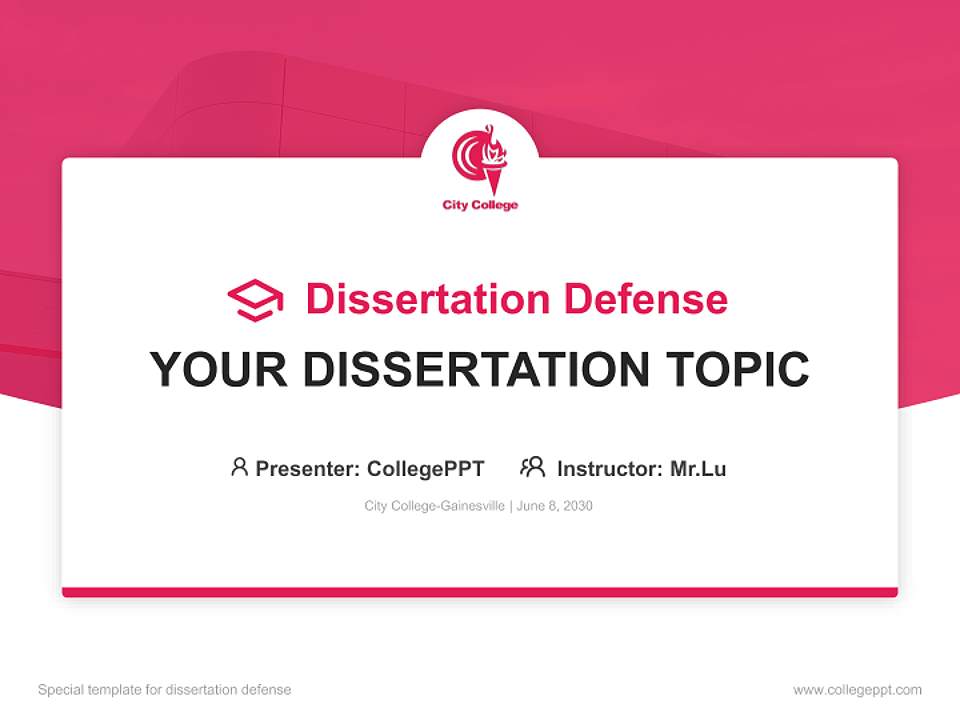 City College-Gainesville Graduation Thesis Defense PPT Template4:3 ratio PPT effect preview image7