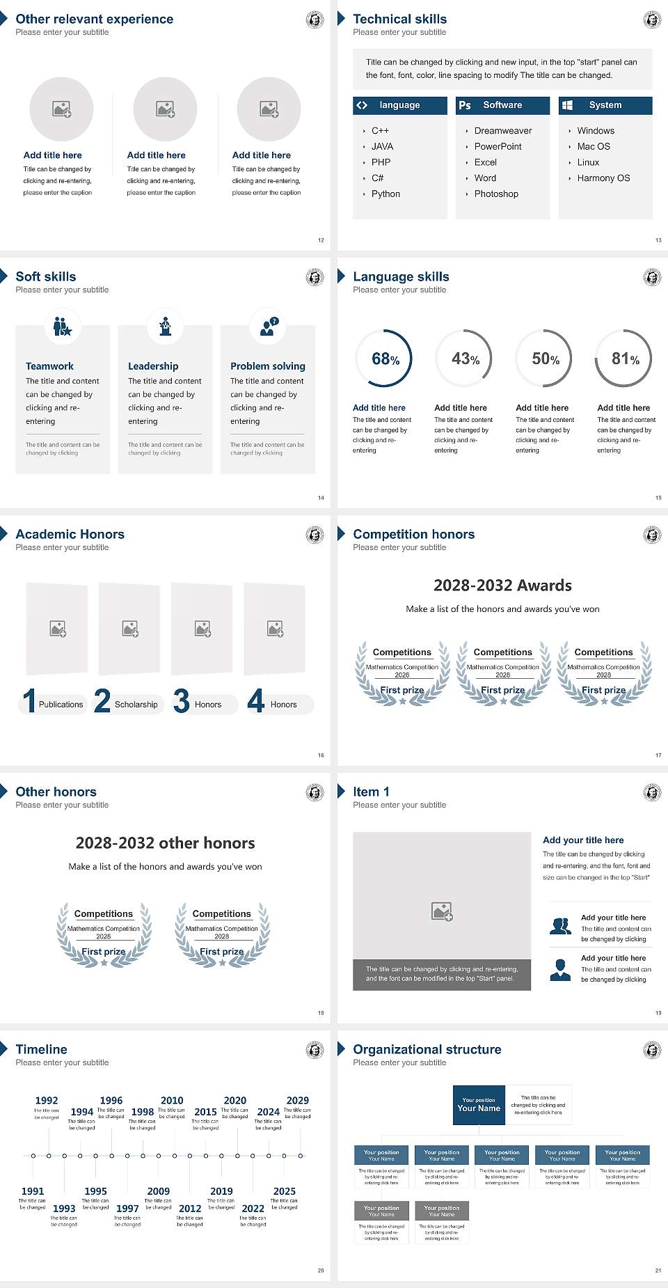 Chief Dull Knife College Resume PPT Template4:3 ratio PPT effect preview image3