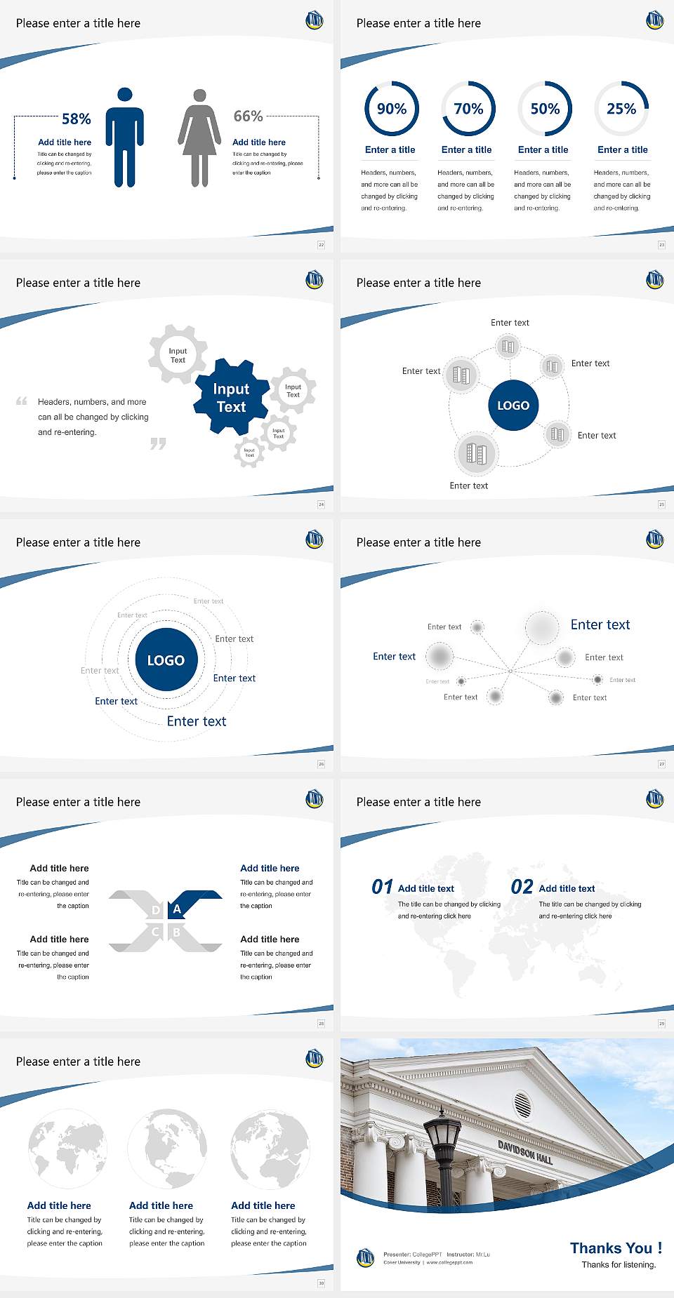 Coker University Course/Courseware Creation PPT Template4:3 ratio PPT effect preview image4