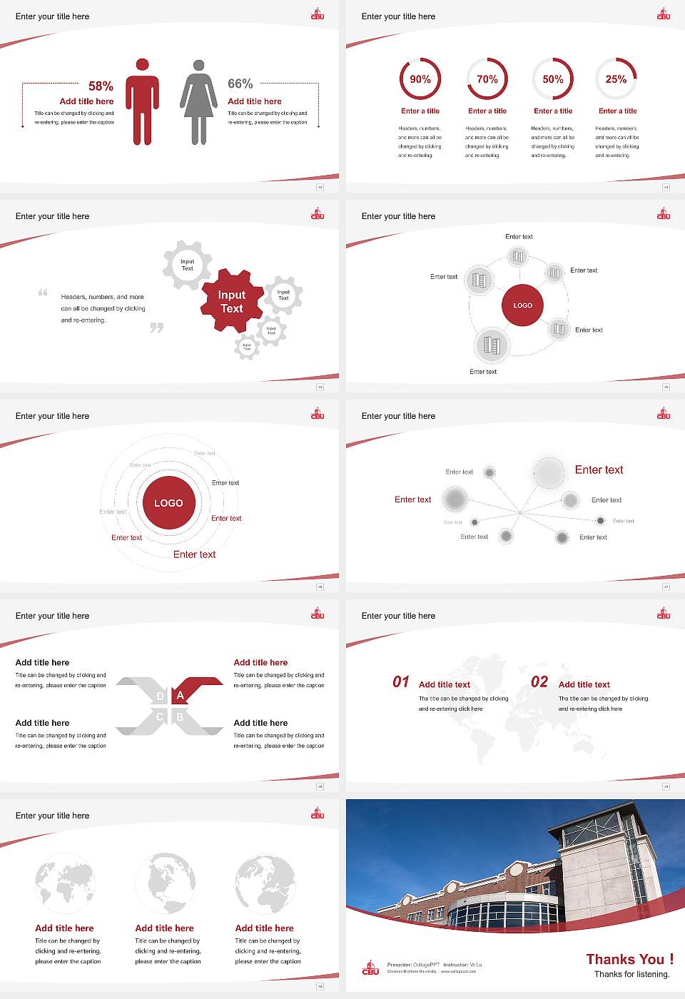 Christian Brothers University Course/Courseware Creation PPT Template16:9 ratio PPT effect preview image4