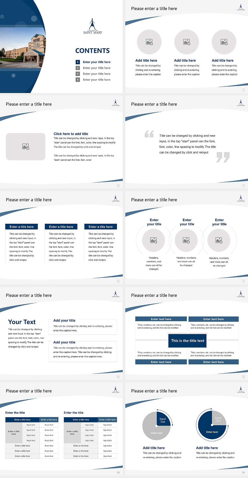 College of Saint Mary Course/Courseware Creation PPT Template4:3 ratio PPT effect preview image2