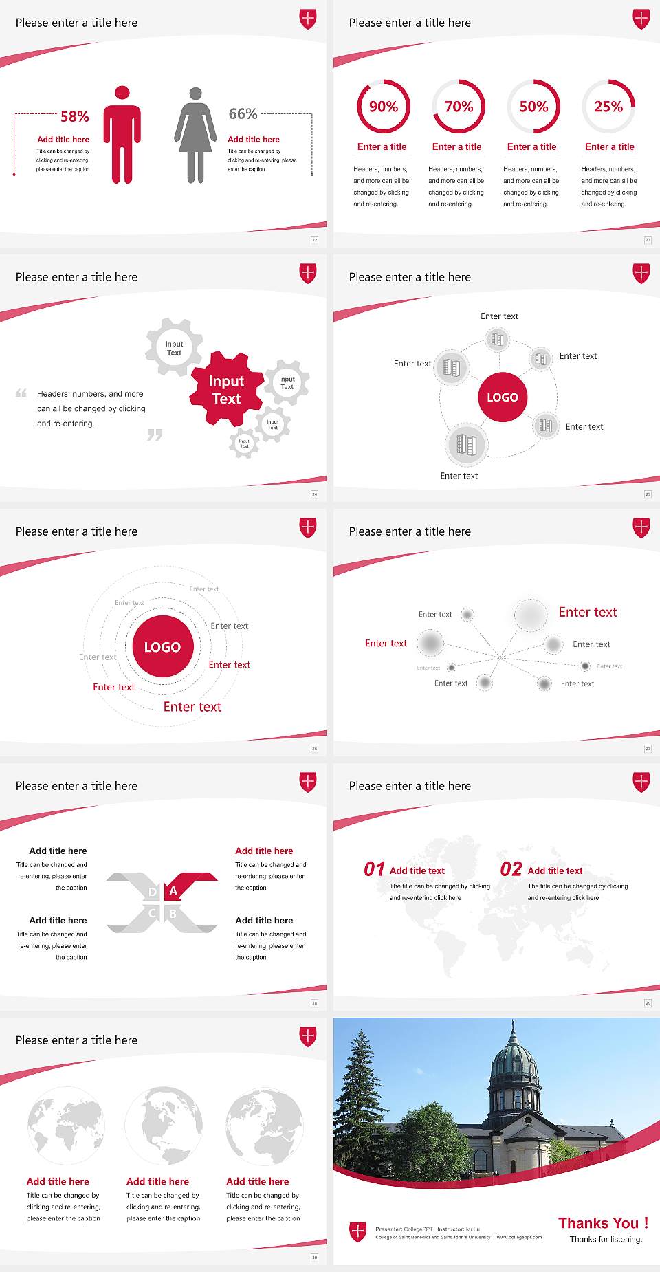 College of Saint Benedict and Saint John’s University Course/Courseware Creation PPT Template4:3 ratio PPT effect preview image4