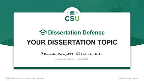 Cleveland State University Graduation Thesis Defense PPT Template