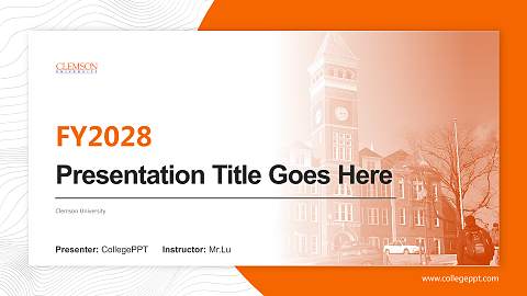 Clemson University Academic Presentation/Research Findings Report PPT Template