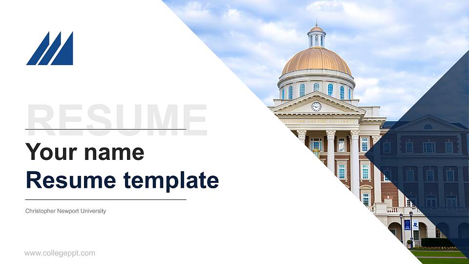 Christopher Newport University Resume PPT Template16:9 ratio PPT effect preview image