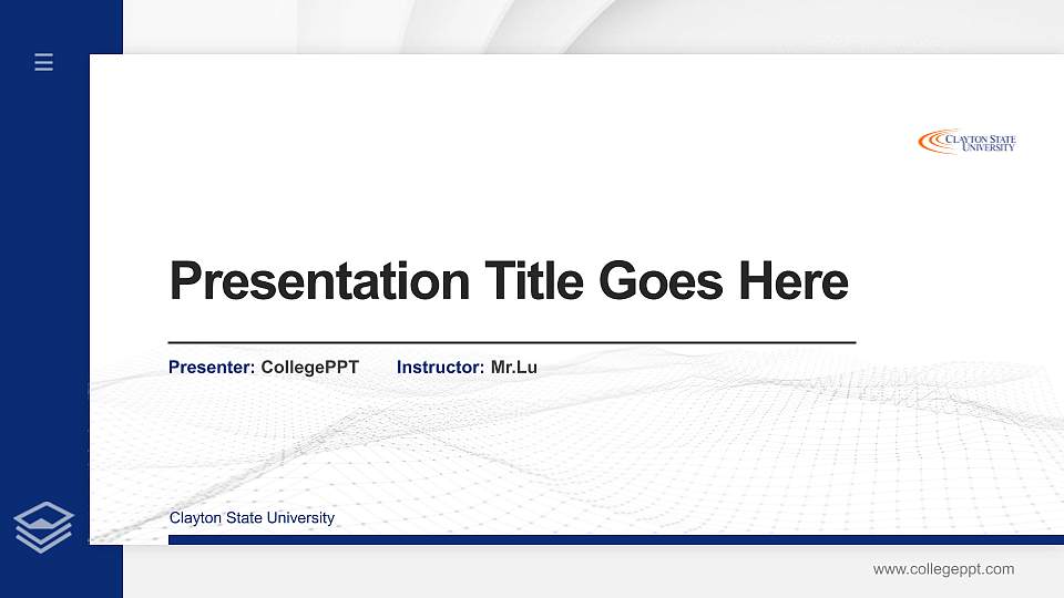 Clayton State University Thesis Proposal/Graduation Defense PPT Template16:9 ratio PPT effect preview image