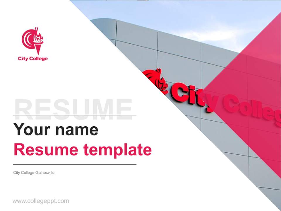 City College-Gainesville Resume PPT Template4:3 ratio PPT effect preview image5