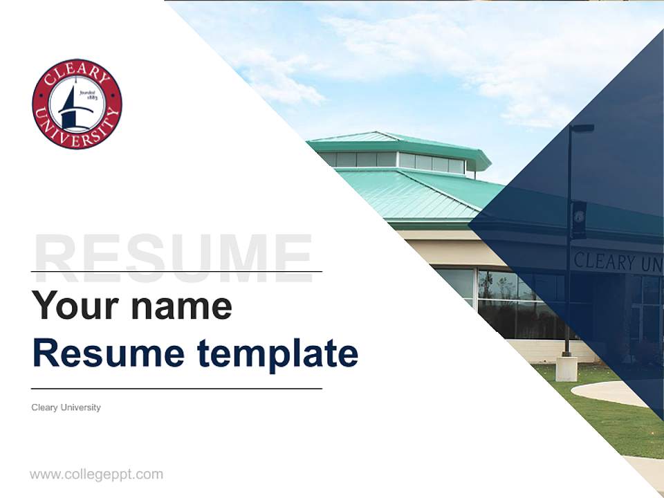 Cleary University Resume PPT Template4:3 ratio PPT effect preview image5