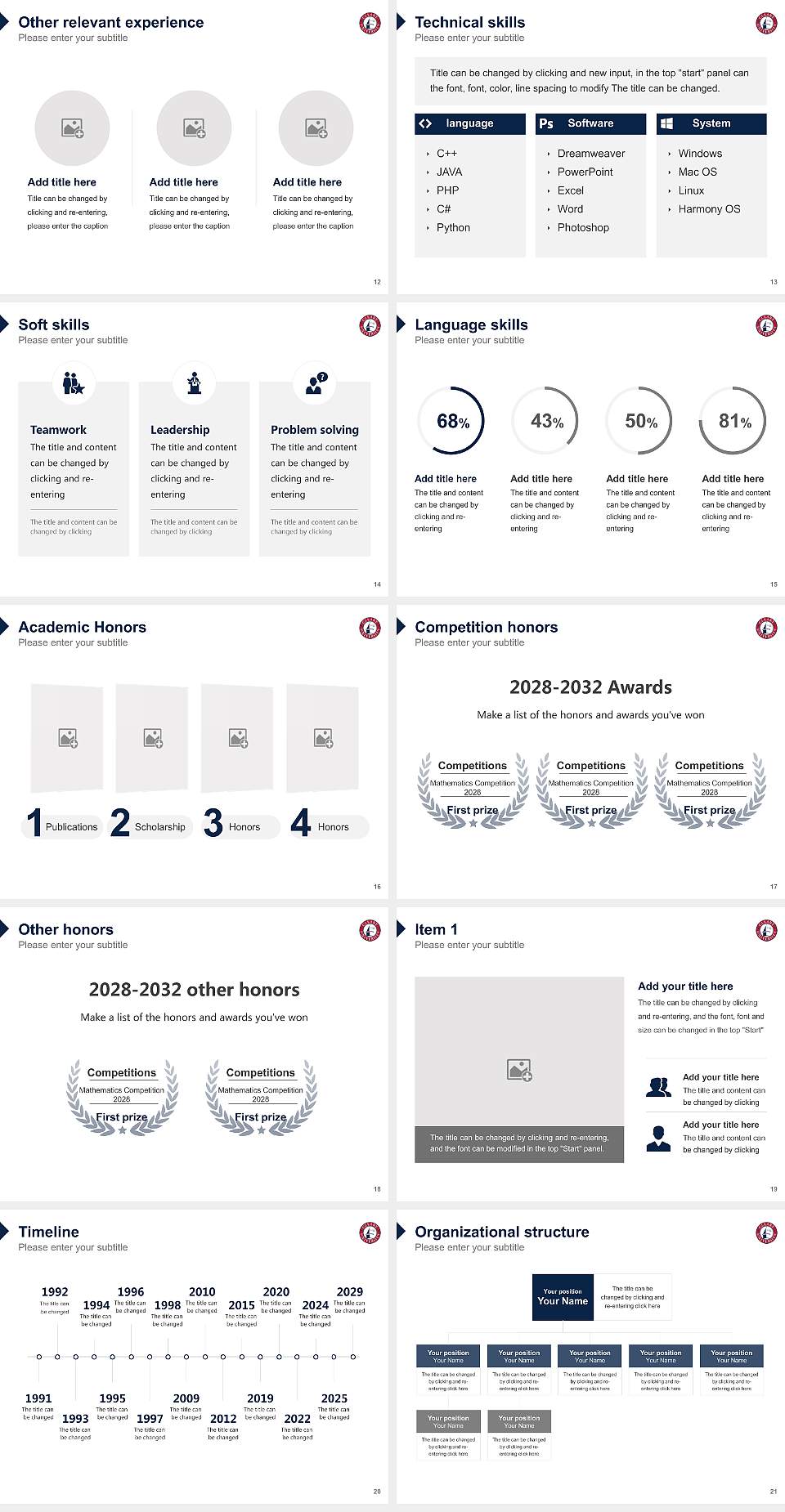 Cleary University Resume PPT Template4:3 ratio PPT effect preview image3