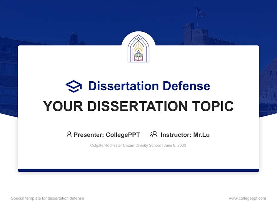 Colgate Rochester Crozer Divinity School Graduation Thesis Defense PPT Template4:3 ratio PPT effect preview image7