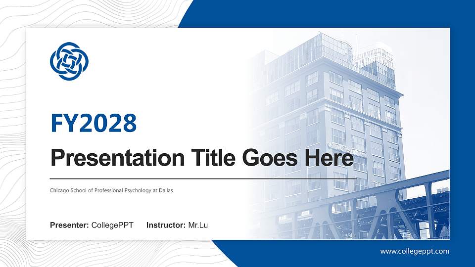 Chicago School of Professional Psychology at Dallas Academic Presentation/Research Findings Report PPT Template16:9 ratio PPT effect preview image