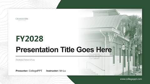 Charleston School of Law Academic Presentation/Research Findings Report PPT Template
