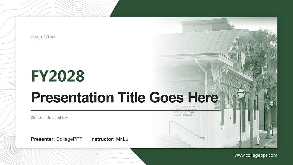 Charleston School of Law Academic Presentation/Research Findings Report PPT Template16:9 ratio PPT effect preview image
