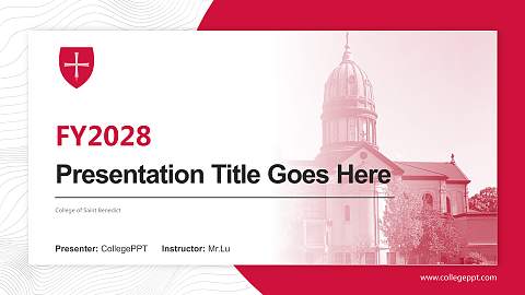 College of Saint Benedict Academic Presentation/Research Findings Report PPT Template