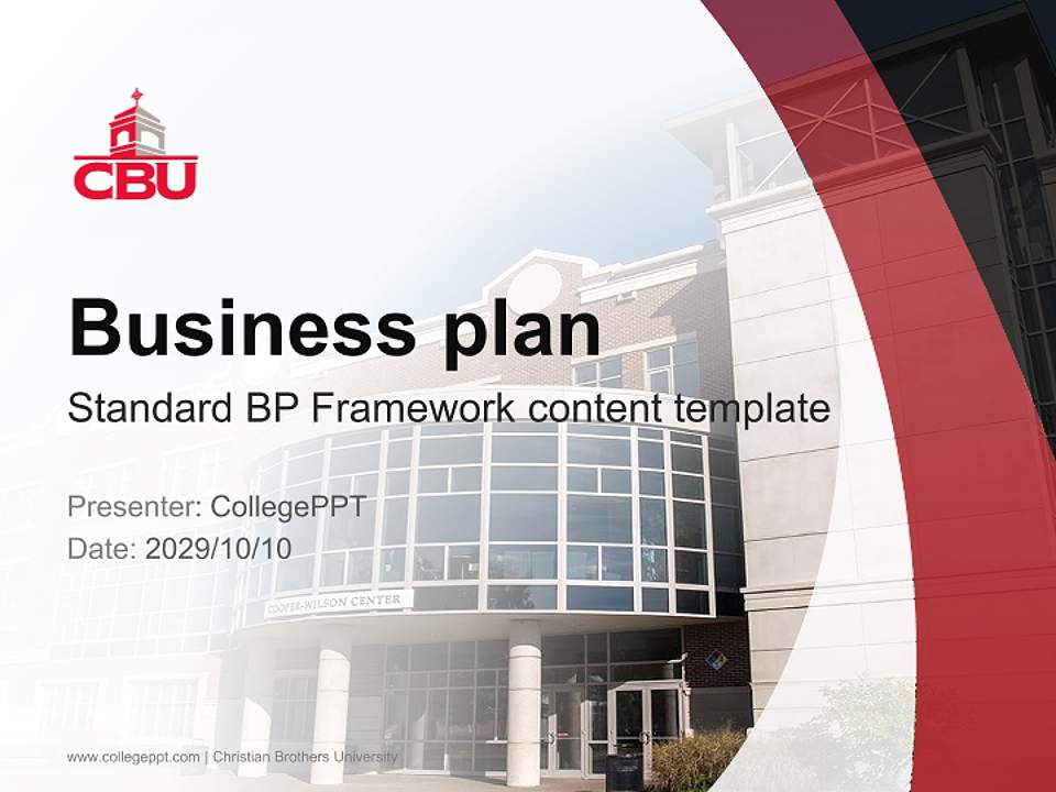 Christian Brothers University Competition/Entrepreneurship Contest PPT Template4:3 ratio PPT effect preview image9