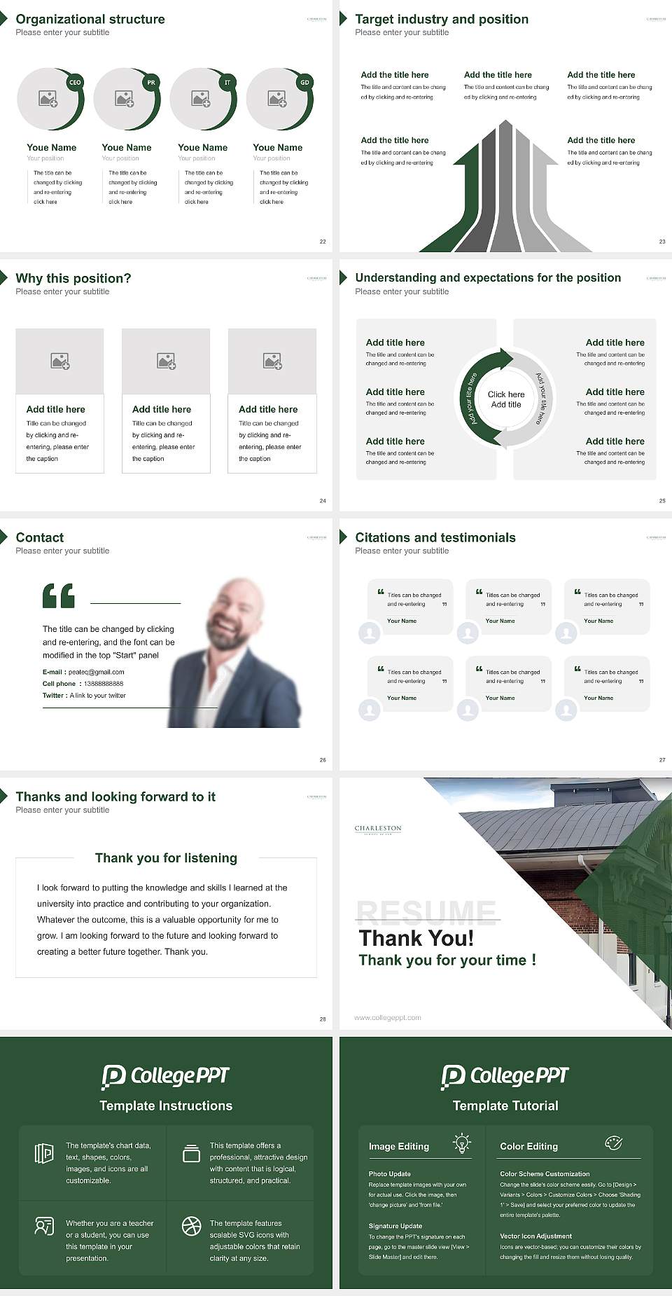 Charleston School of Law Resume PPT Template4:3 ratio PPT effect preview image4
