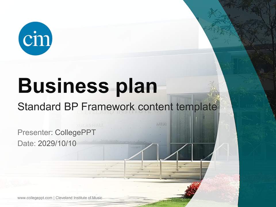 Cleveland Institute of Music Competition/Entrepreneurship Contest PPT Template4:3 ratio PPT effect preview image9