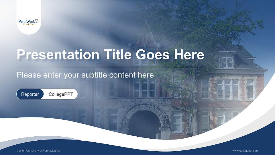 Clarion University of Pennsylvania Lecture Sharing and Networking Event PPT Template16:9 ratio PPT effect preview image