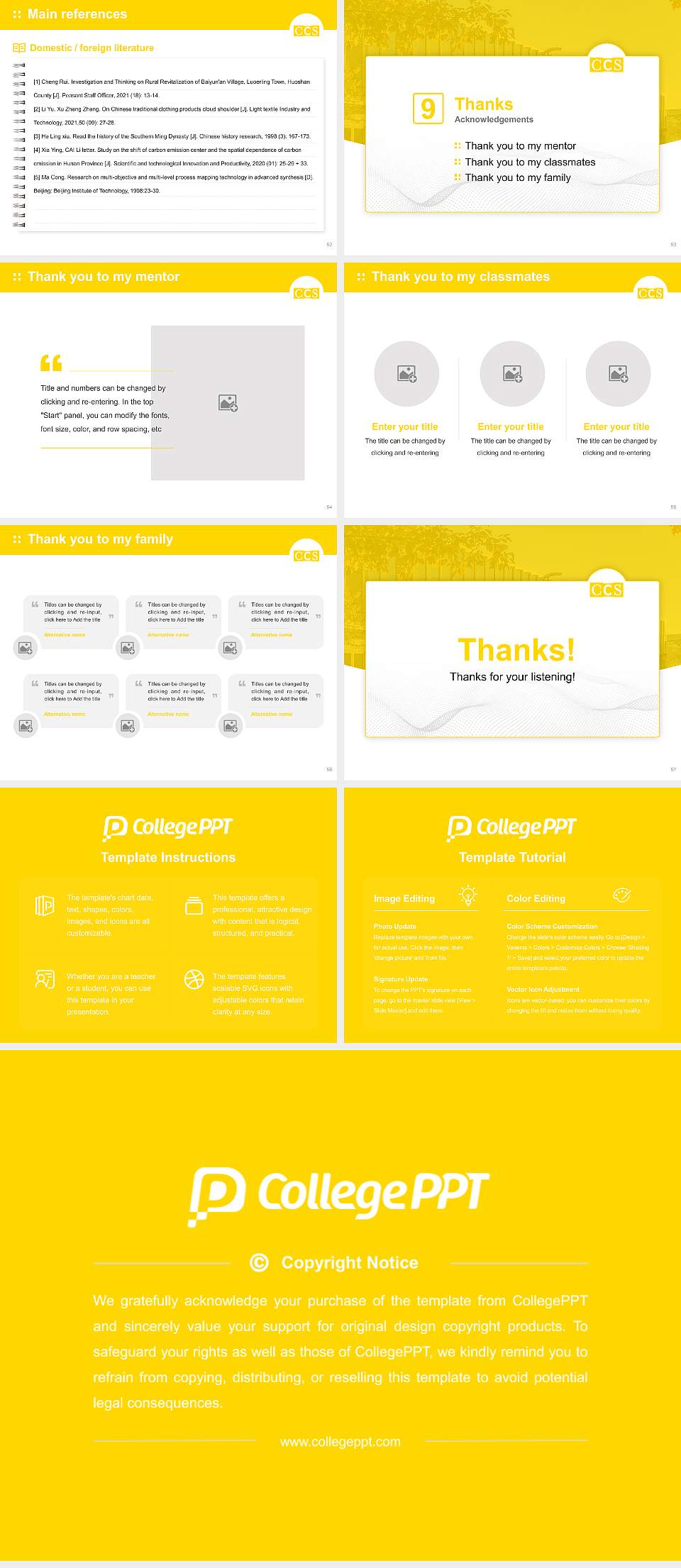 College for Creative Studies Graduation Thesis Defense PPT Template4:3 ratio PPT effect preview image7