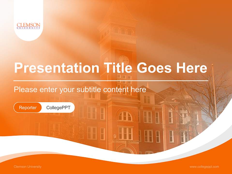 Clemson University Lecture Sharing and Networking Event PPT Template4:3 ratio PPT effect preview image4