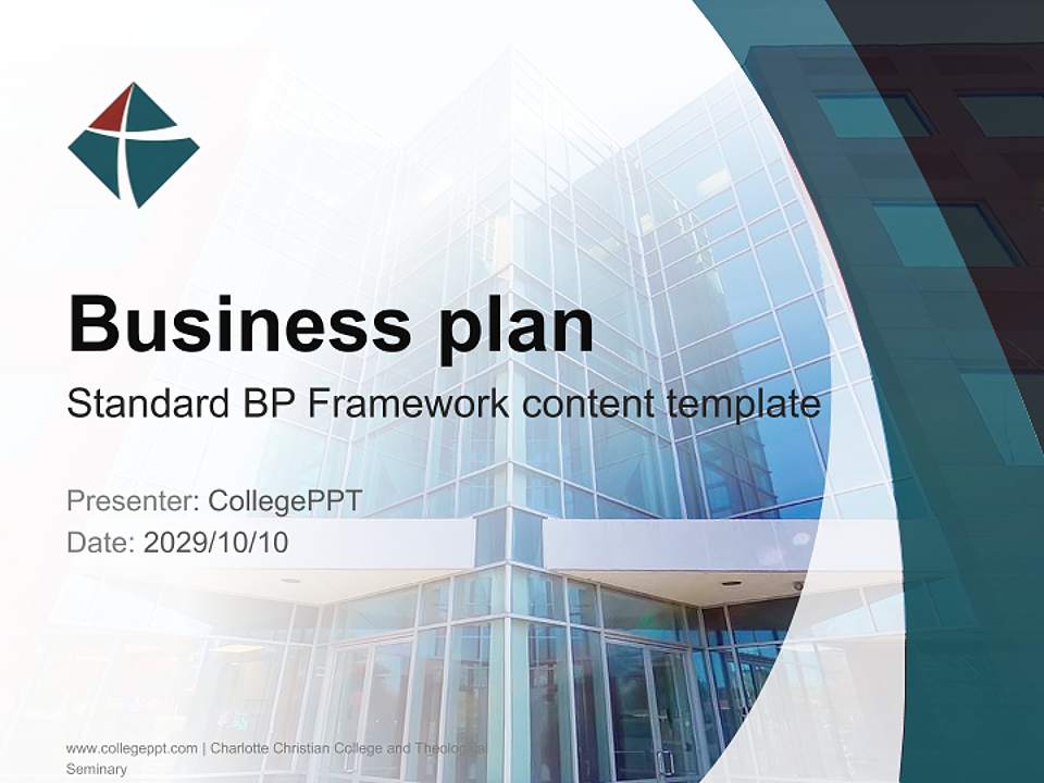 Charlotte Christian College and Theological Seminary Competition/Entrepreneurship Contest PPT Template4:3 ratio PPT effect preview image9