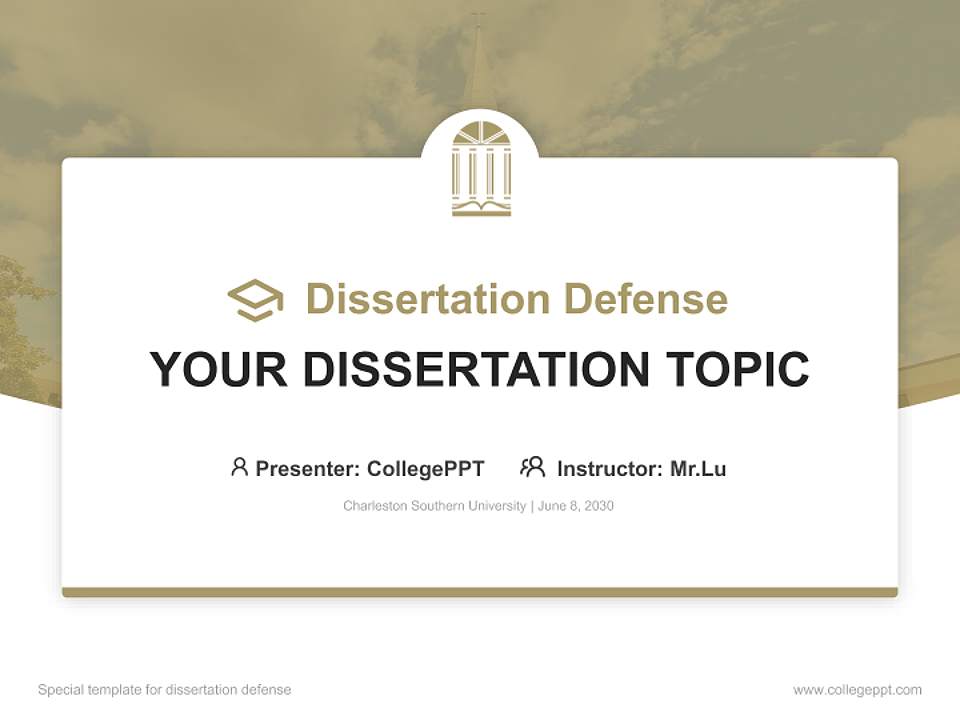Charleston Southern University Graduation Thesis Defense PPT Template4:3 ratio PPT effect preview image7