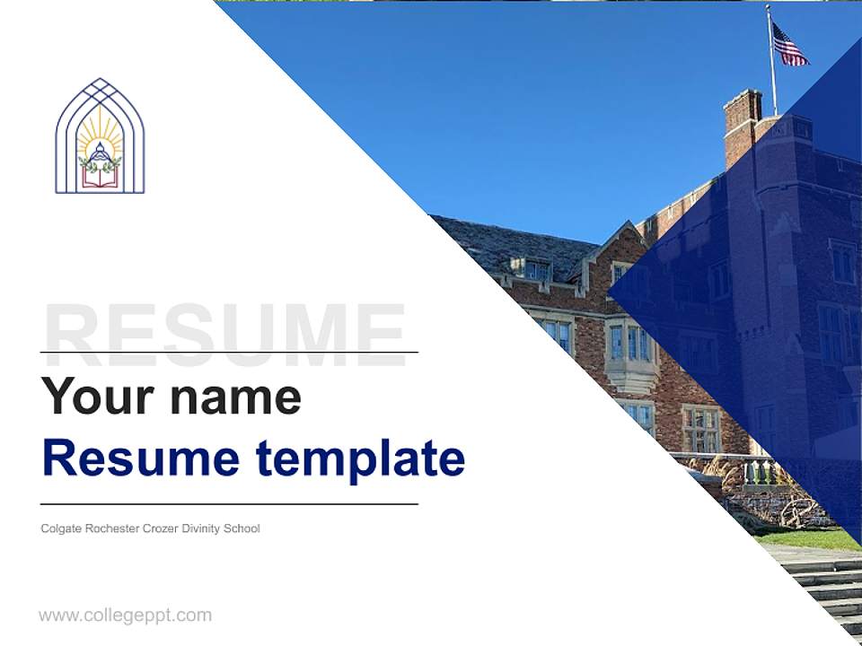 Colgate Rochester Crozer Divinity School Resume PPT Template4:3 ratio PPT effect preview image5