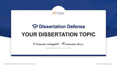 Clayton State University Graduation Thesis Defense PPT Template
