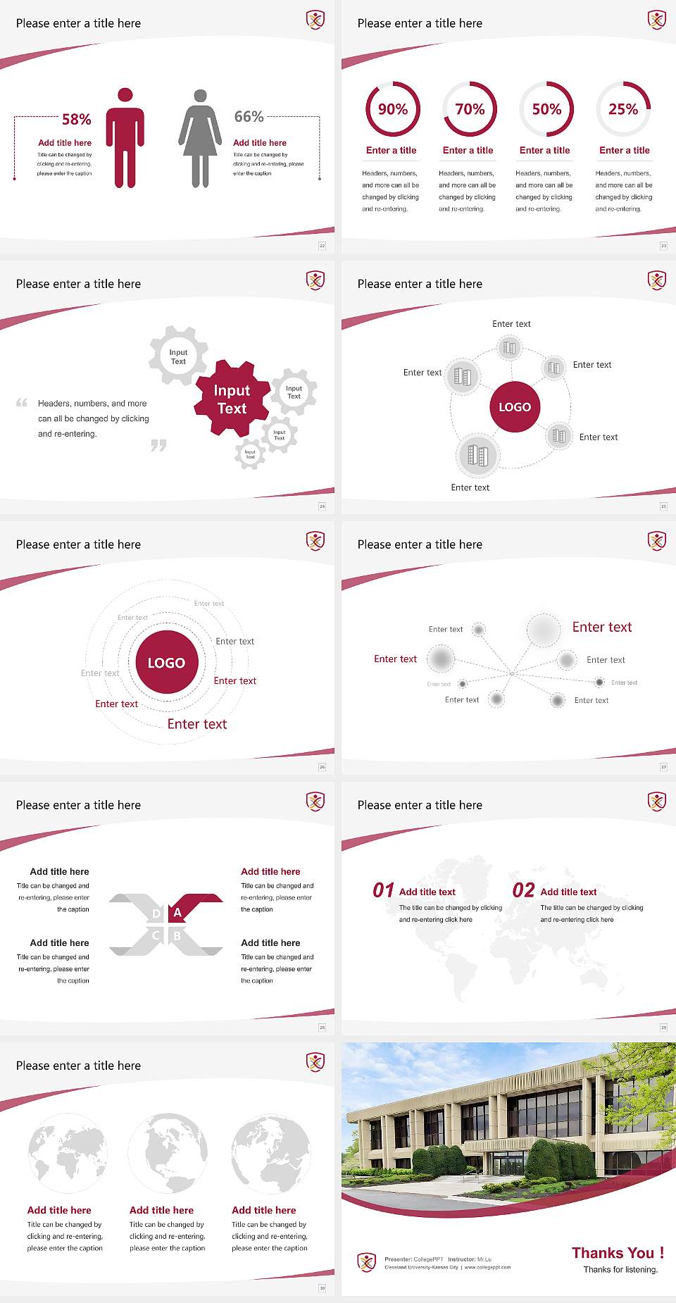 Cleveland University-Kansas City Course/Courseware Creation PPT Template4:3 ratio PPT effect preview image4