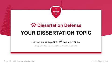 College of Saint Benedict and Saint John’s University Graduation Thesis Defense PPT Template