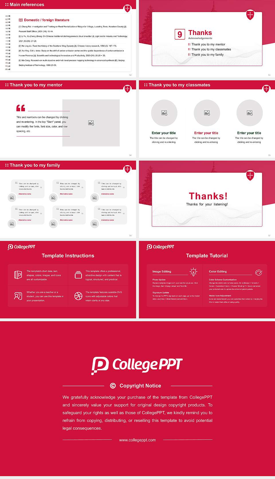 College of Saint Benedict and Saint John’s University Graduation Thesis Defense PPT Template16:9 ratio PPT effect preview image7