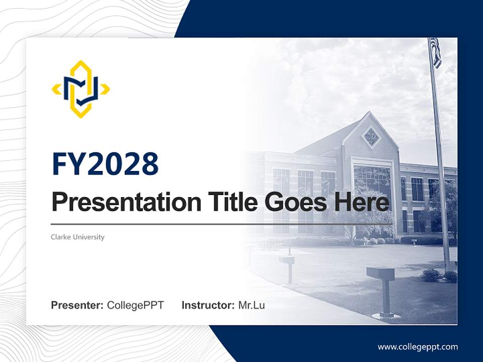 Clarke University Academic Presentation/Research Findings Report PPT Template4:3 ratio PPT effect preview image5