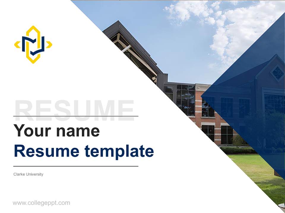 Clarke University Resume PPT Template4:3 ratio PPT effect preview image5