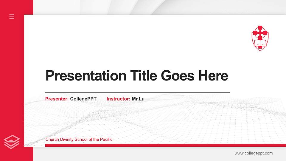 Church Divinity School of the Pacific Thesis Proposal/Graduation Defense PPT Template16:9 ratio PPT effect preview image