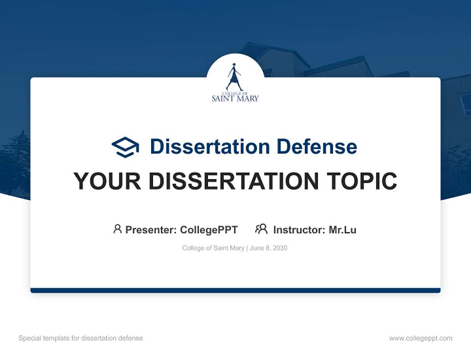 College of Saint Mary Graduation Thesis Defense PPT Template4:3 ratio PPT effect preview image7