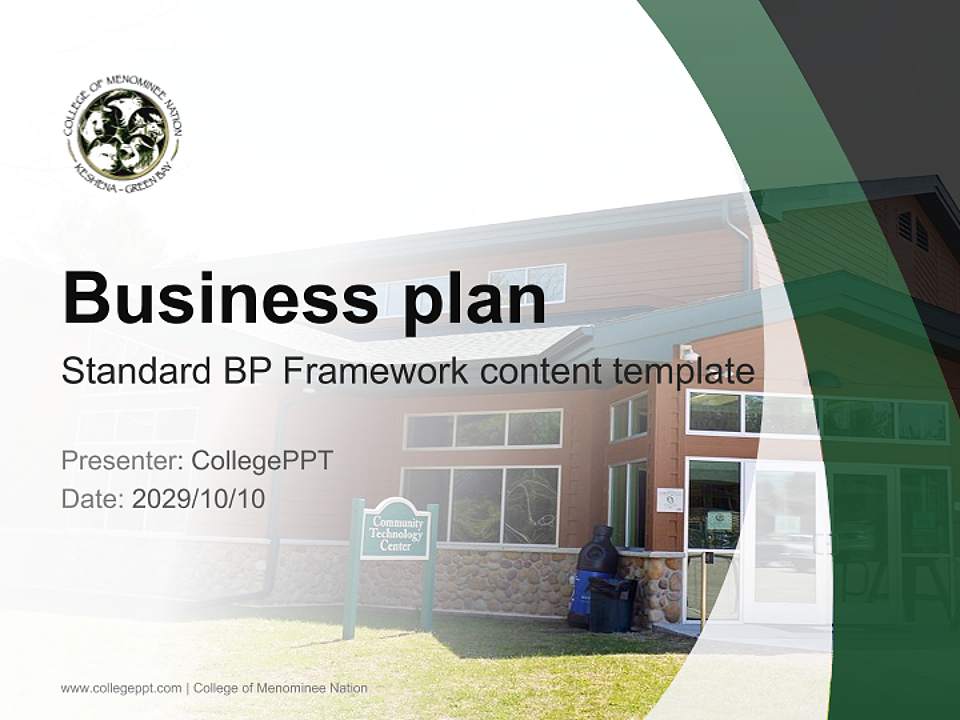 College of Menominee Nation Competition/Entrepreneurship Contest PPT Template4:3 ratio PPT effect preview image9