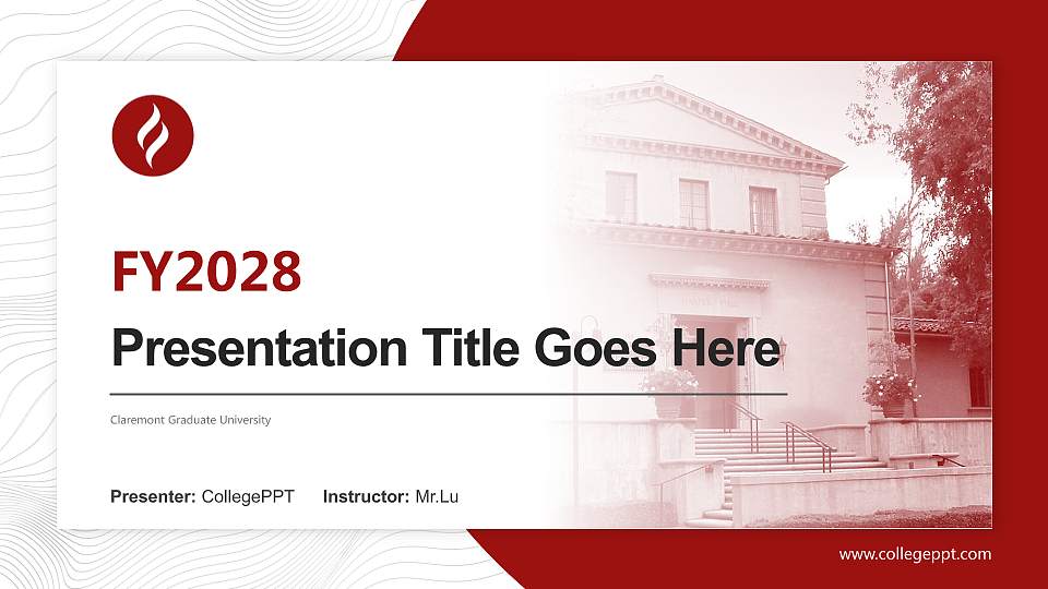 Claremont Graduate University Academic Presentation/Research Findings Report PPT Template16:9 ratio PPT effect preview image