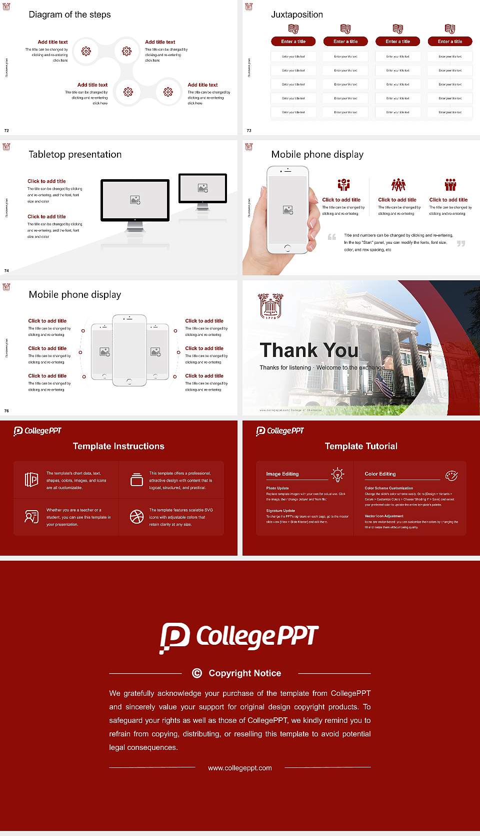 College of Charleston Competition/Entrepreneurship Contest PPT Template16:9 ratio PPT effect preview image9