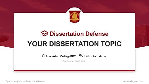 Coe College Graduation Thesis Defense PPT Template
