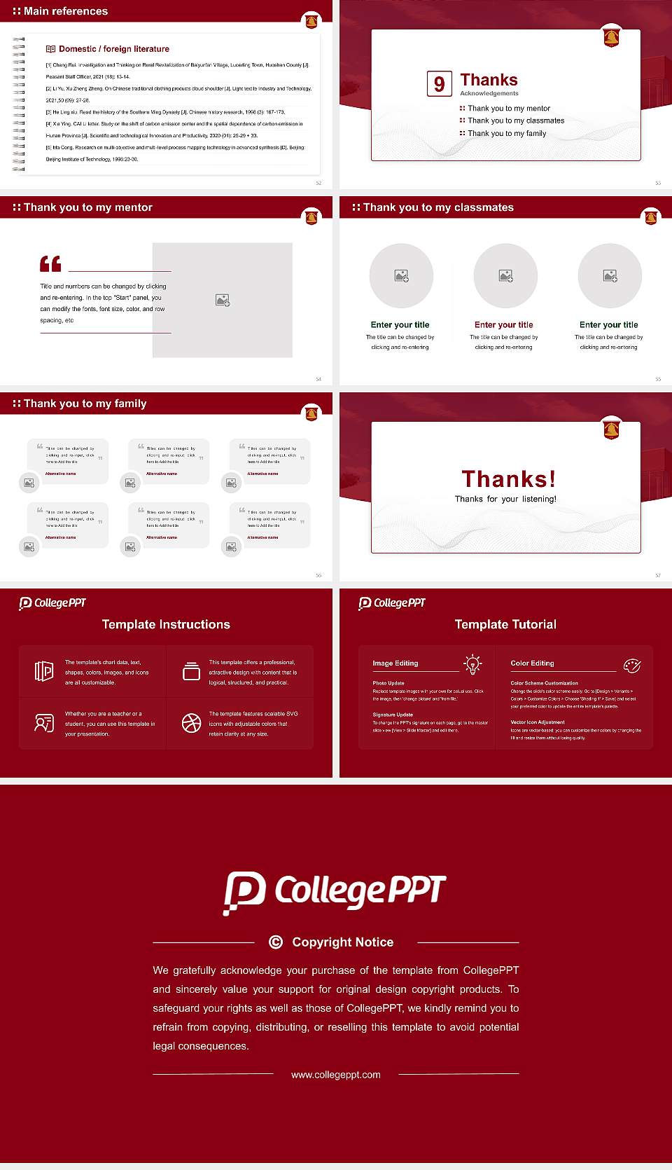 Coe College Graduation Thesis Defense PPT Template16:9 ratio PPT effect preview image7